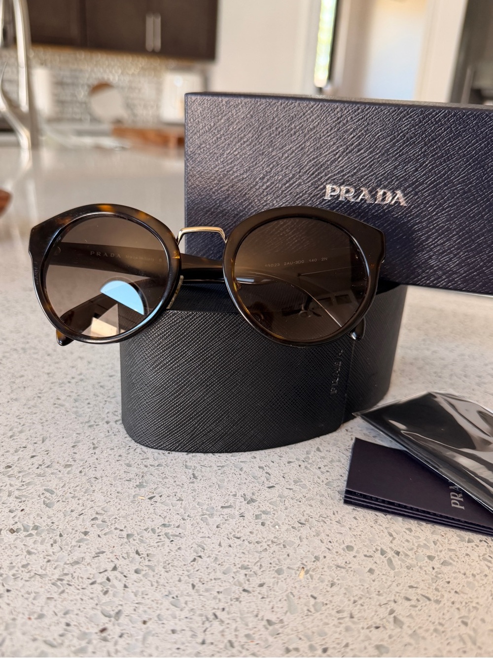 Prada Tortoiseshell Round Sunglasses - Brown Lenses - Picture 8 of 12